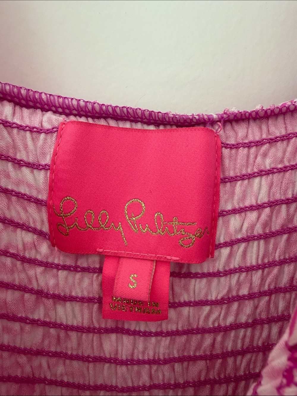 Lilly Pulitzer Hot Pink & Magenta Smocked Dress - Picture 2 of 4